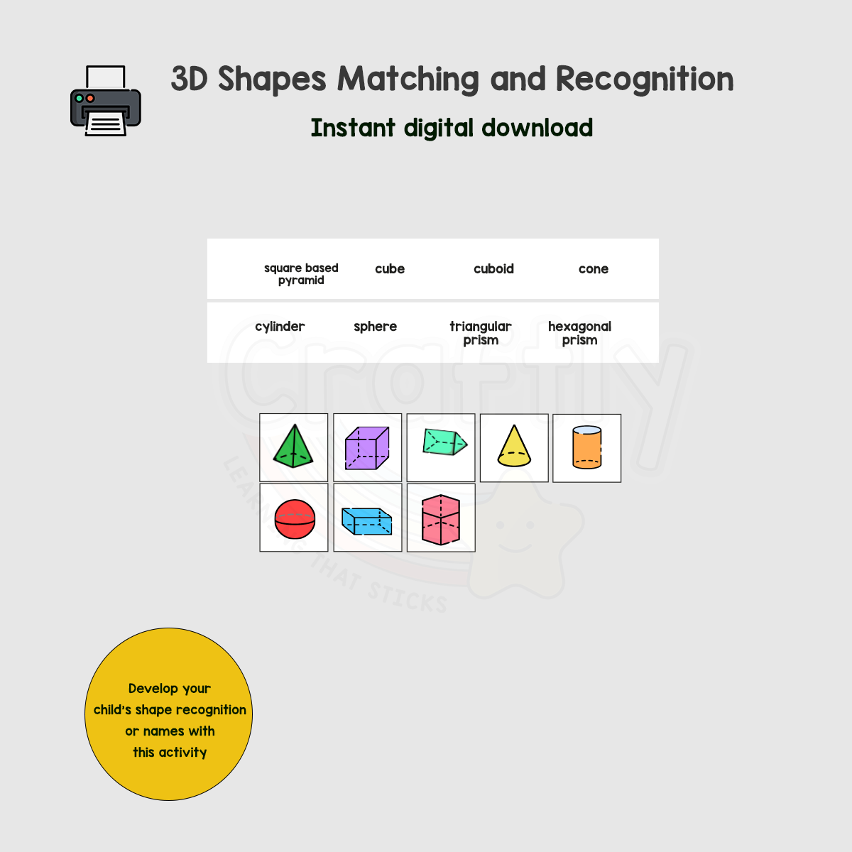 3D Shapes Recognition Activity