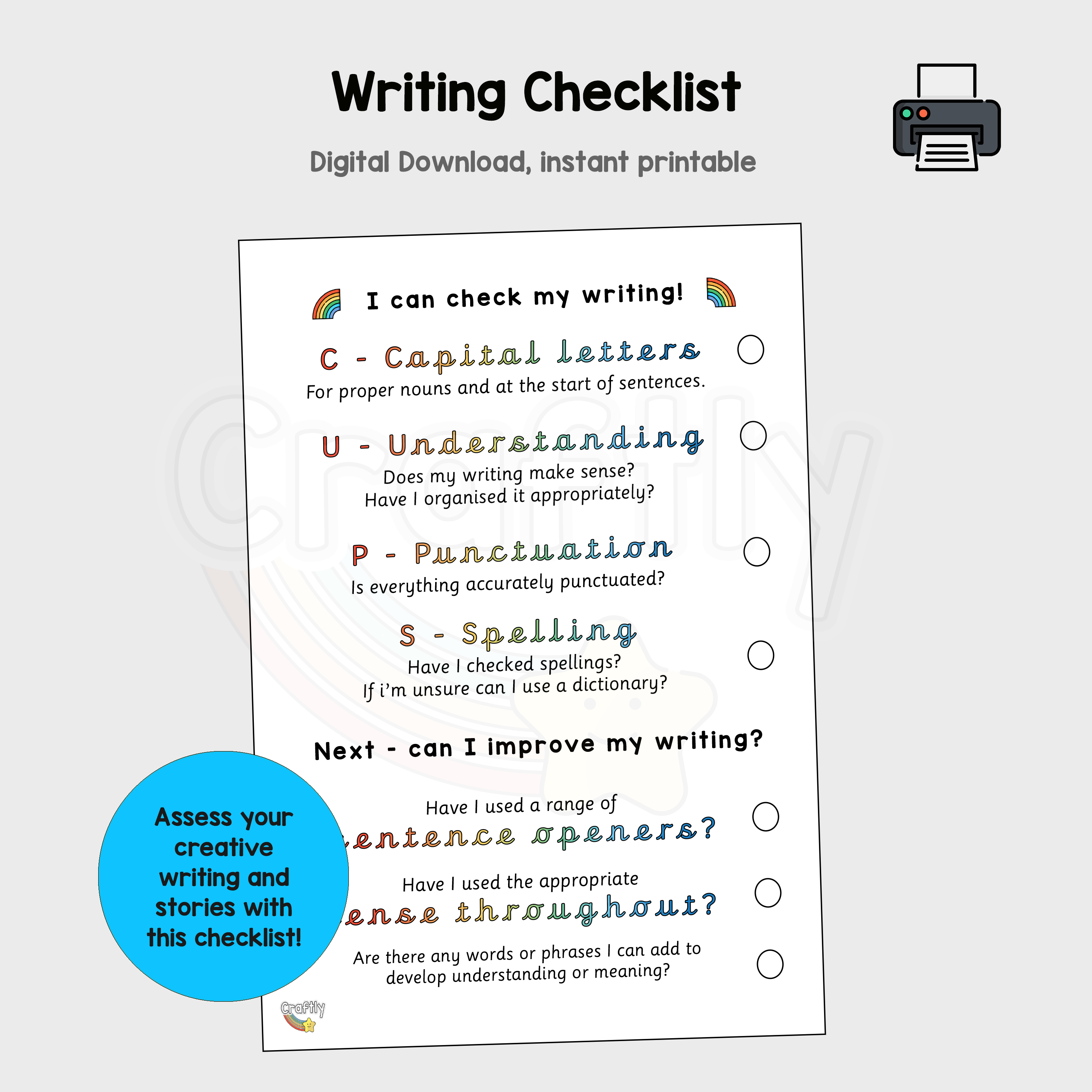 my writing checklist