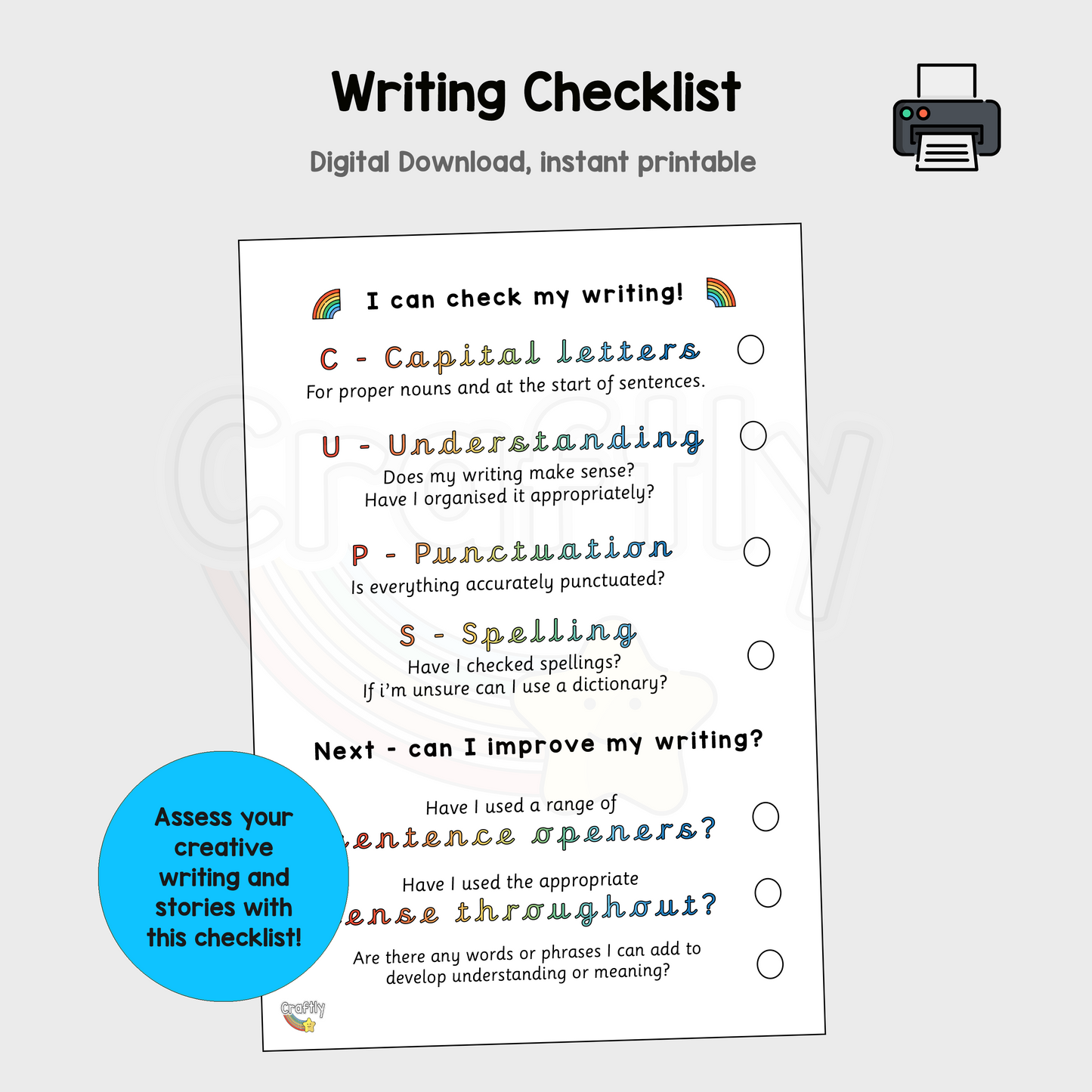 Check my Writing Checklist