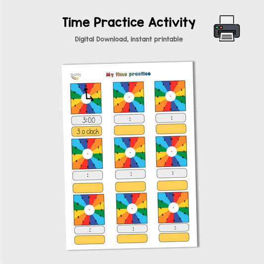 Clocks Practice Time Activity