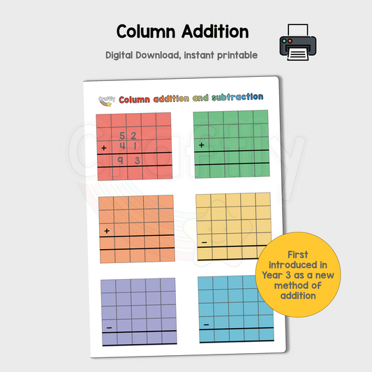 Column Addition Worksheet