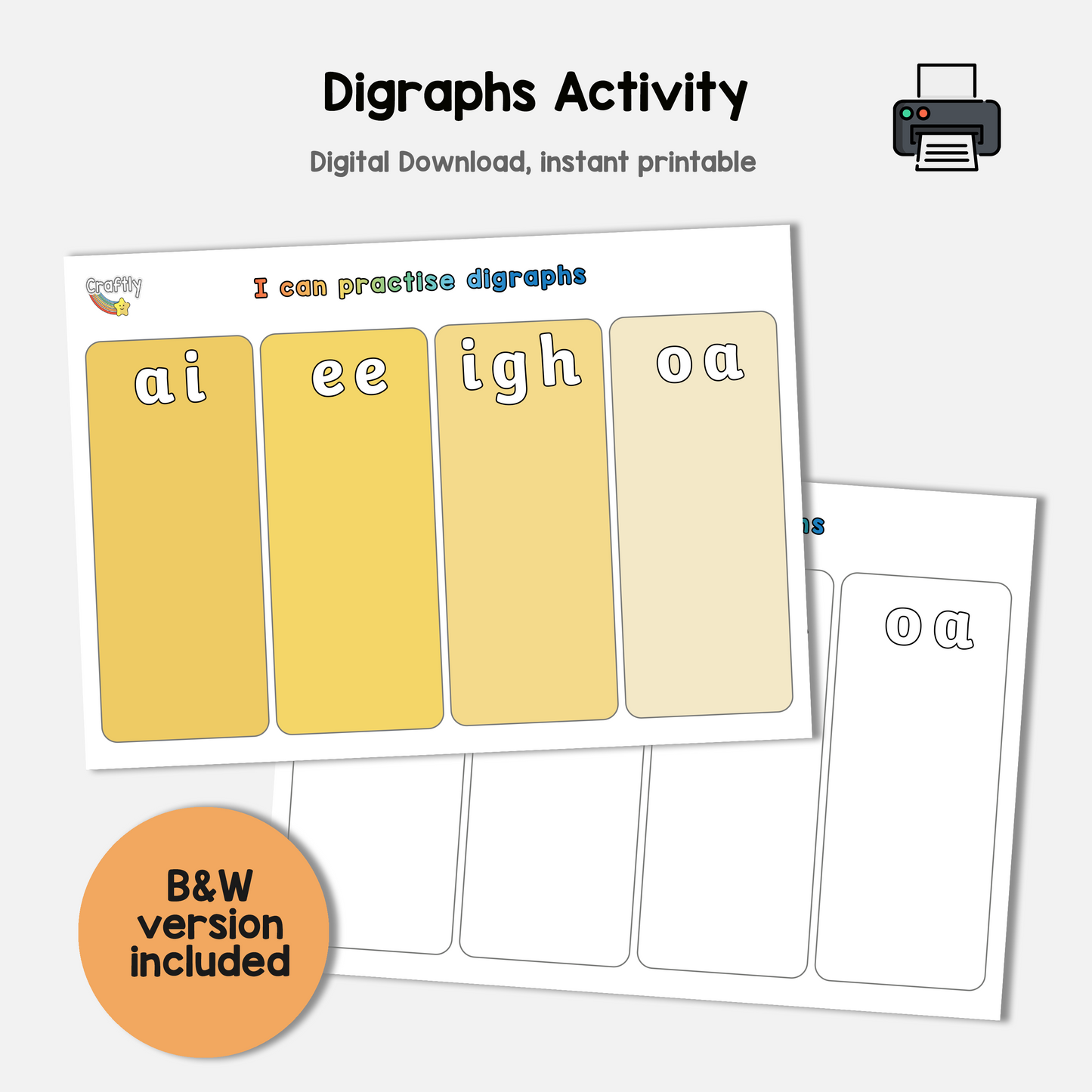 Digraphs ai, ee, igh, oa Matching Activity
