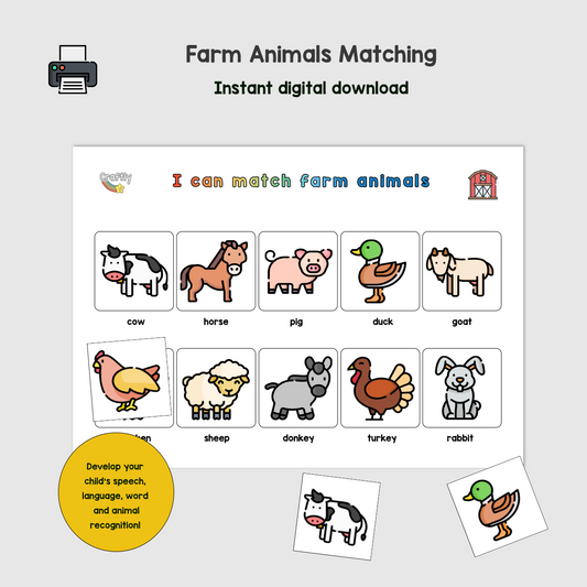 Farm Animals Matching Activity