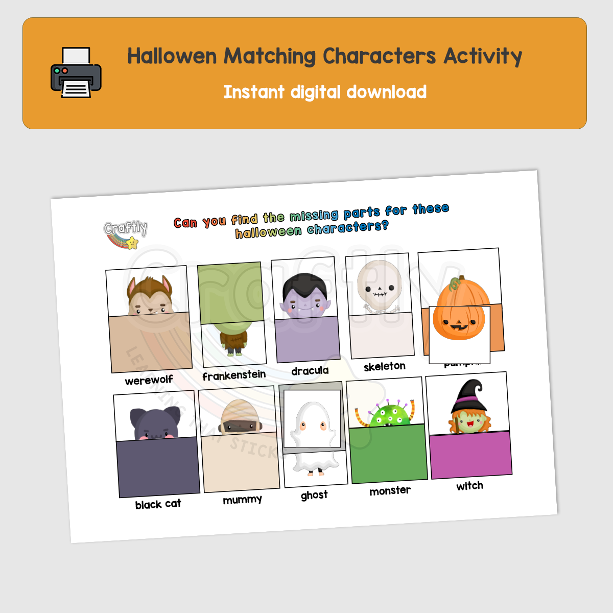 Halloween Missing Characters Activity (S)