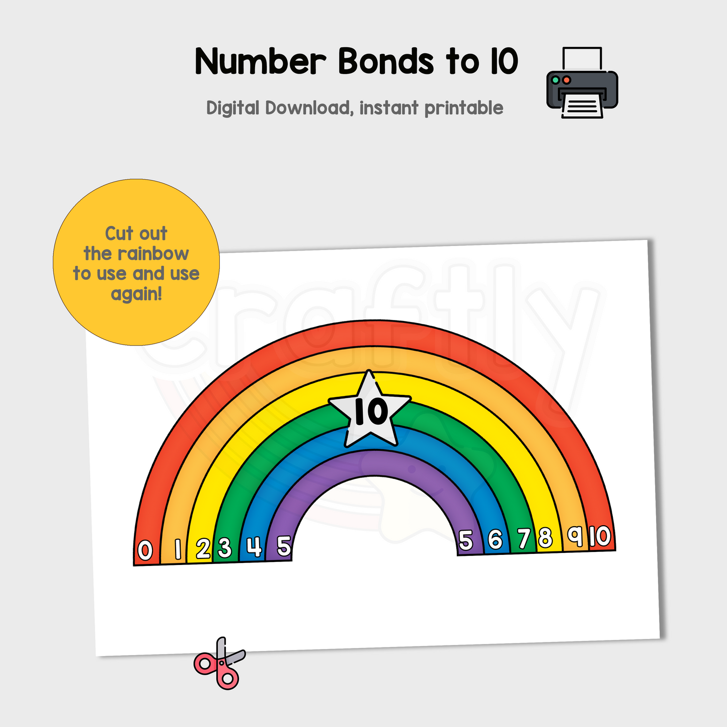 Number Bonds to 10 Rainbow and Activity