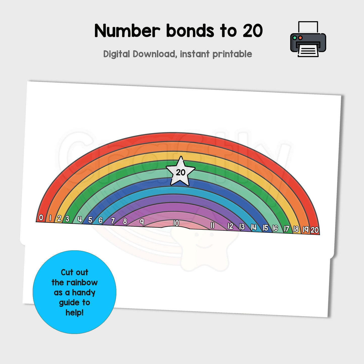 Number Bonds to 20 Rainbow and Activity