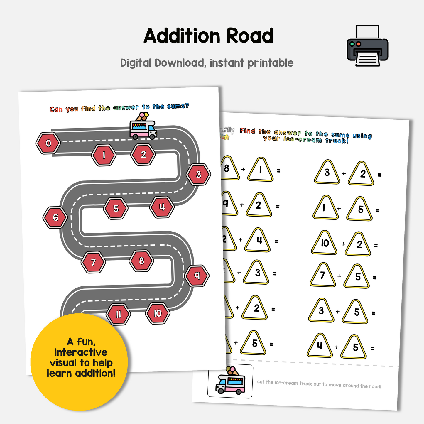 Addition and Subtraction Road Activity