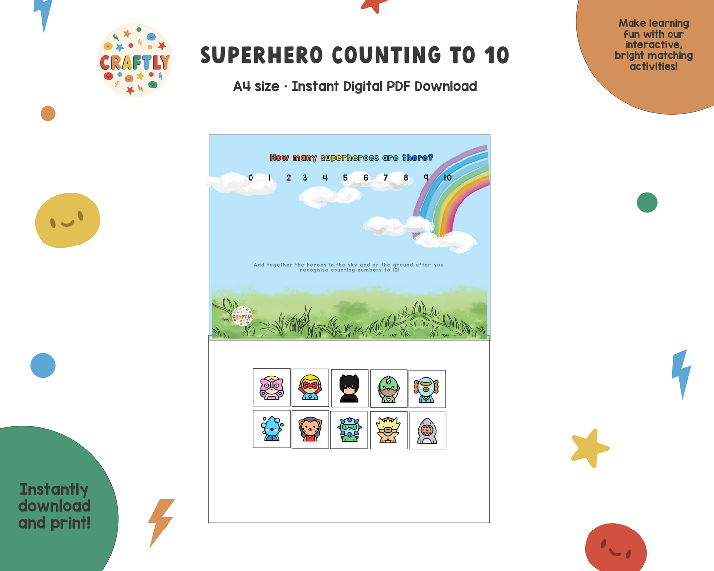 Superhero Counting to 10 Activity (S)