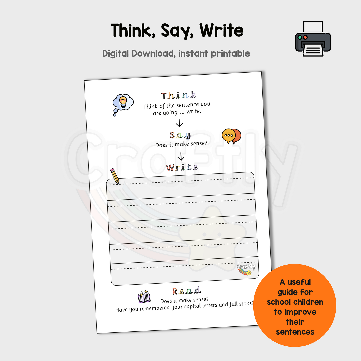 Think, say write Activity