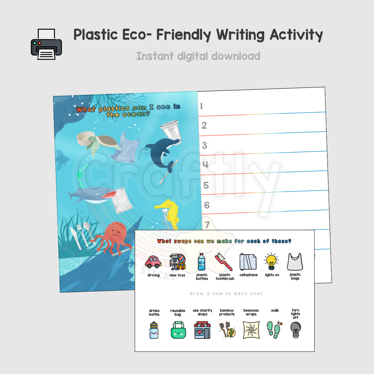 Plastic Eco Friendly Writing Activity (S)
