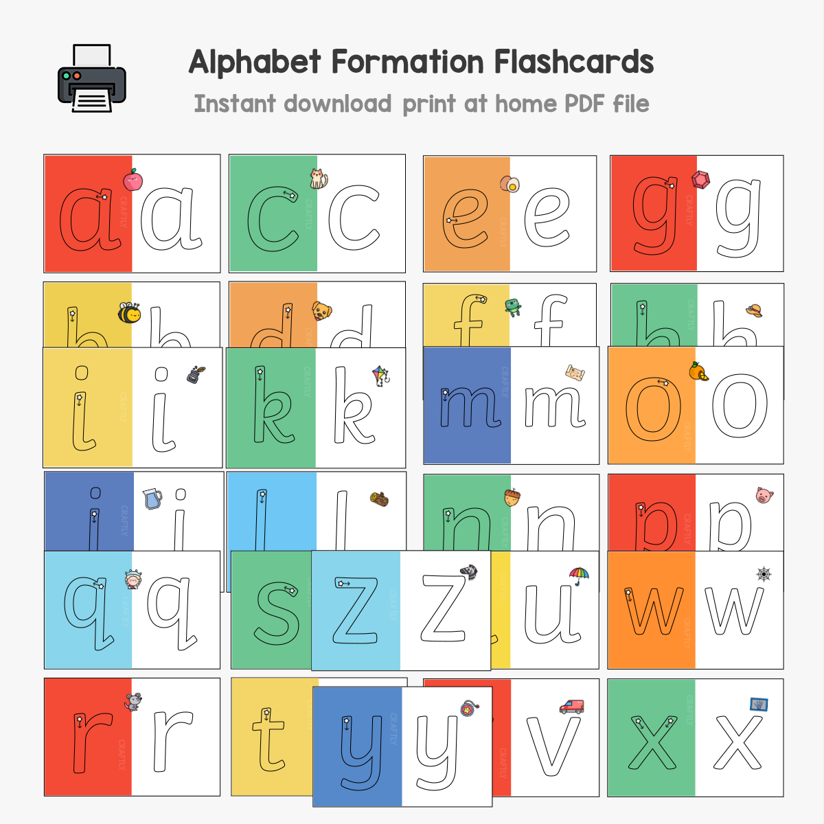 Alphabet Formation Flashcards (S)