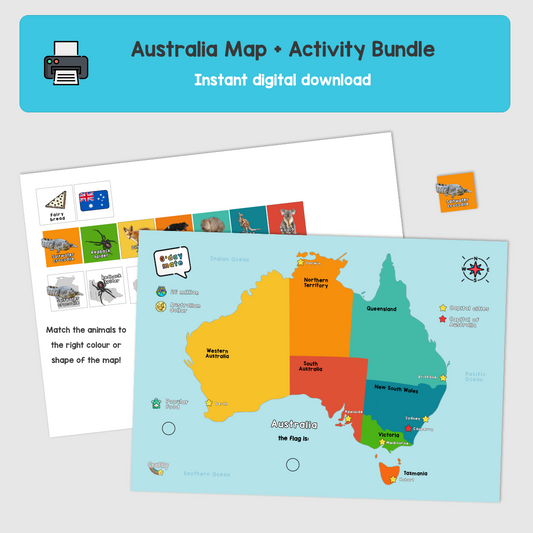 Australia Map And Activities Bundle