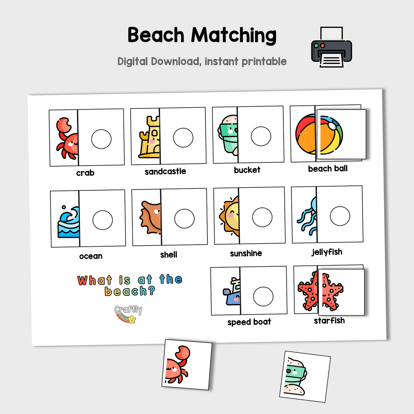 Beach Matching Activity