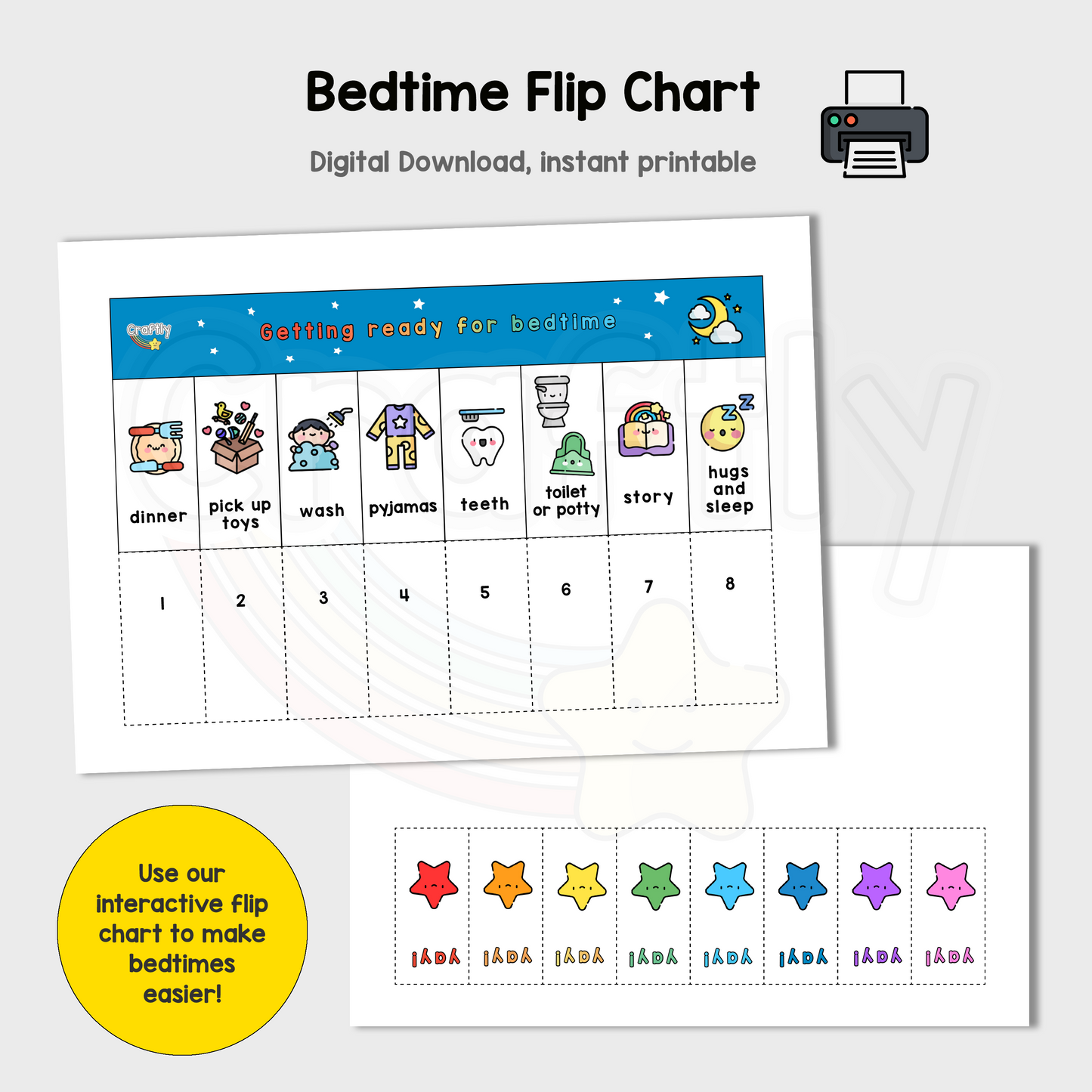Bedtime Flip Chart Visual Timetable