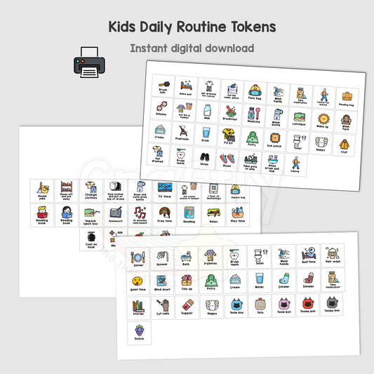 Kids Daily Routine Picture Tokens