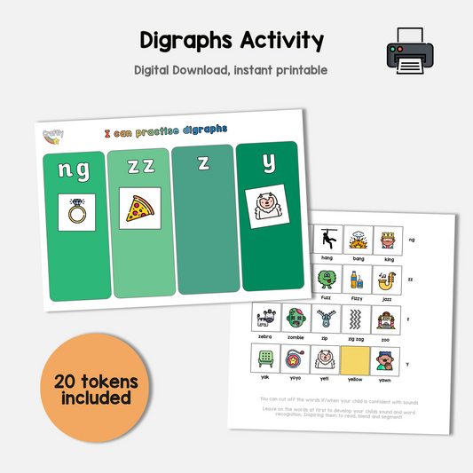 Digraphs  ng, zz, y, z Matching Activity (S)