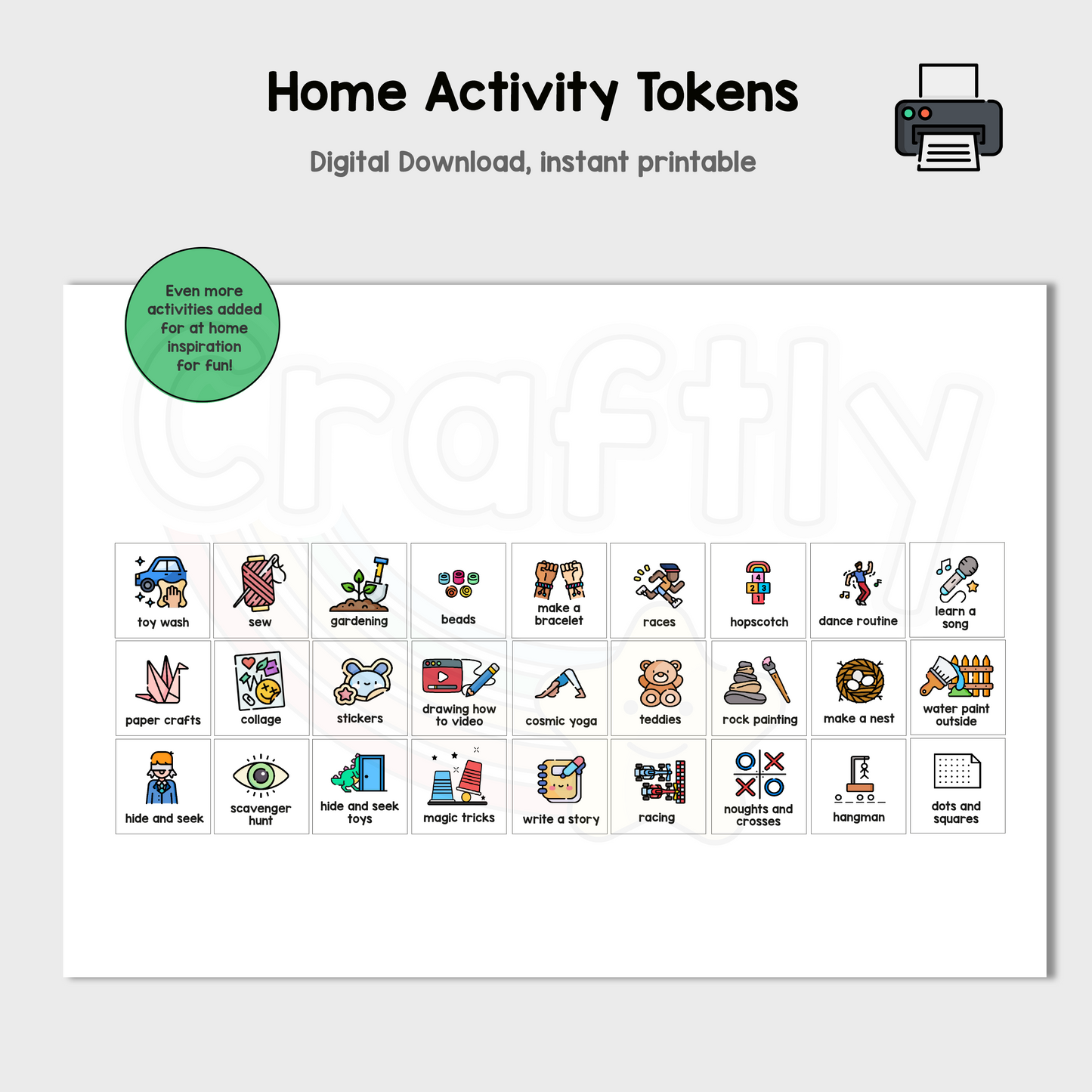 Home Activity Picture Tokens