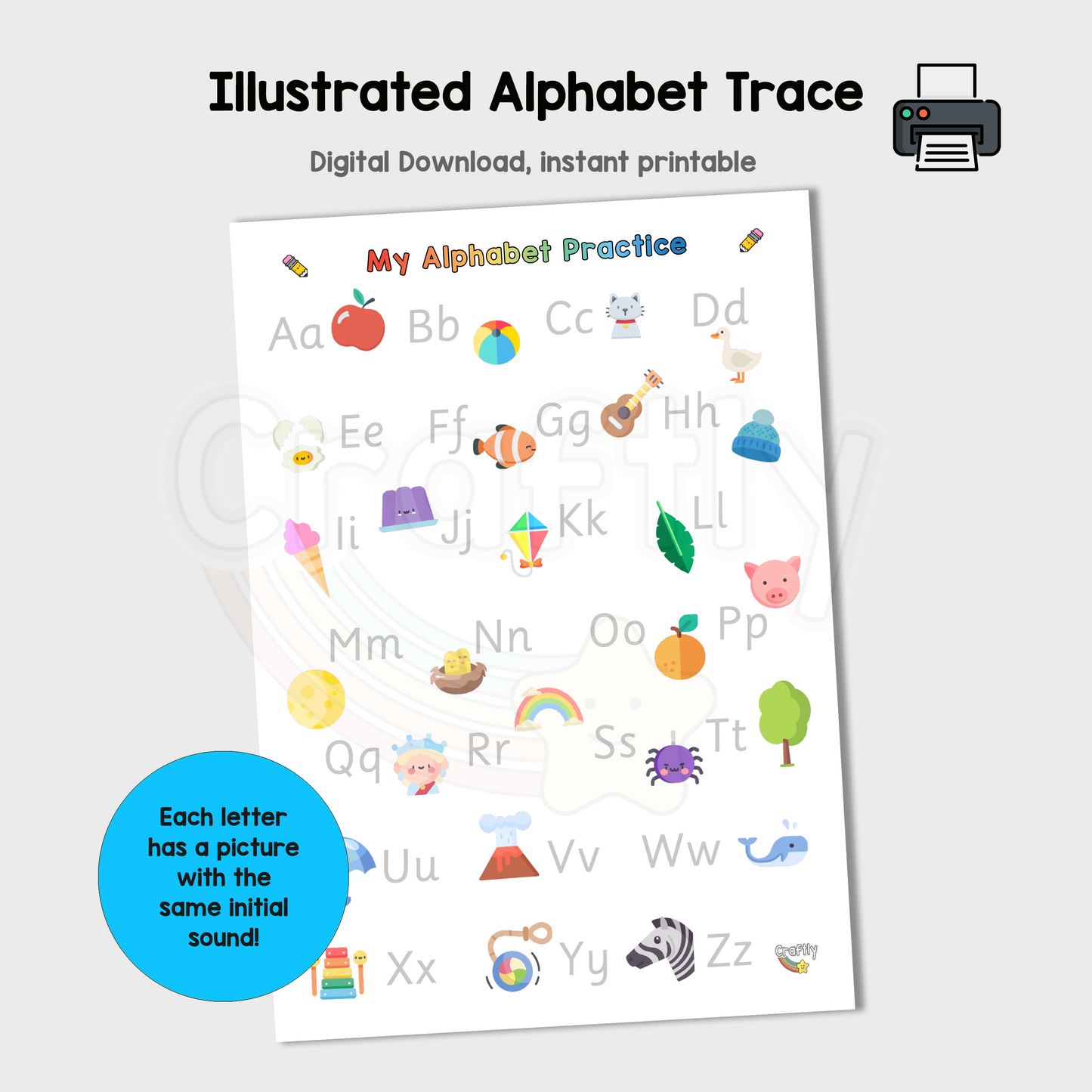 Illustrated Alphabet Tracing (S)