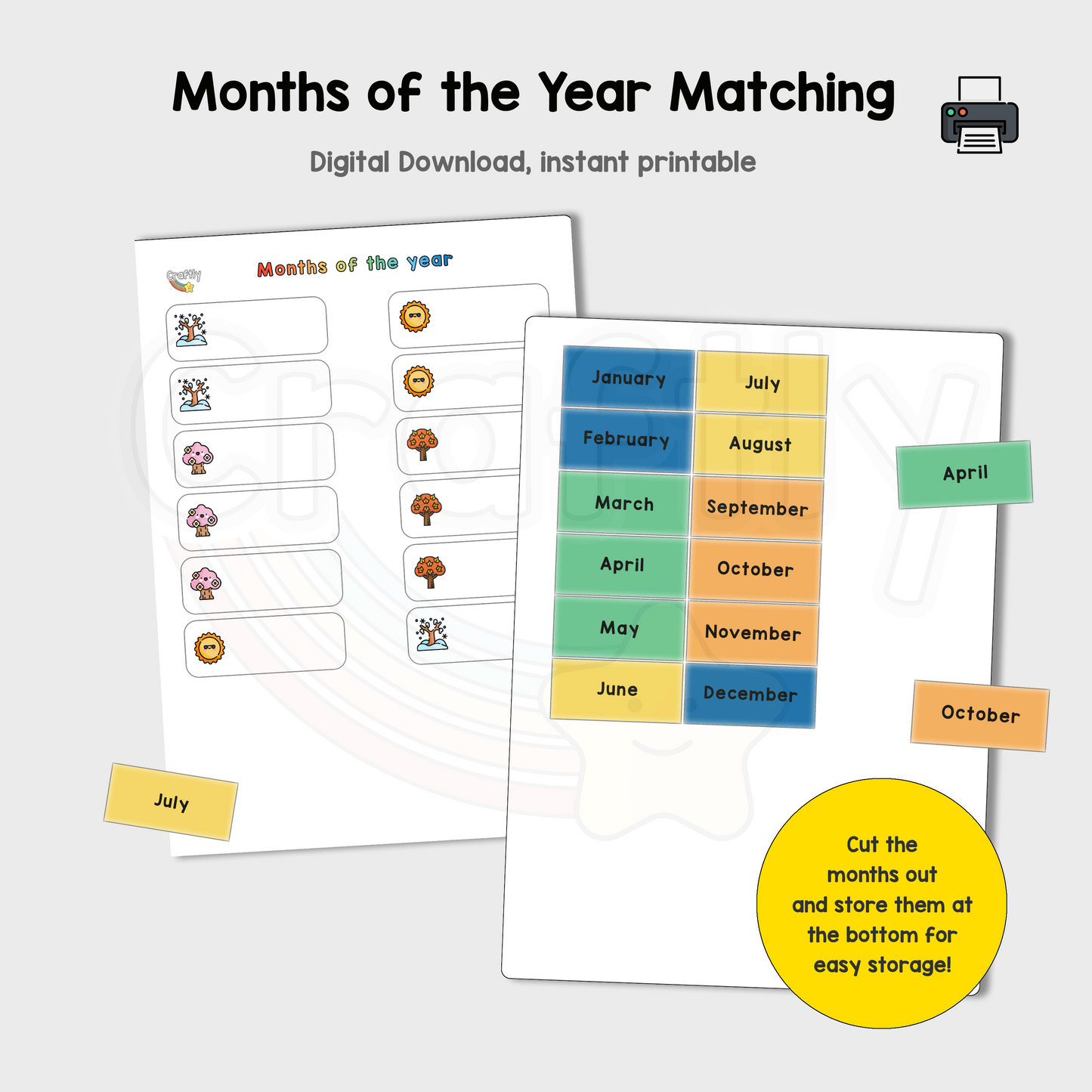 Matching Months of the Year