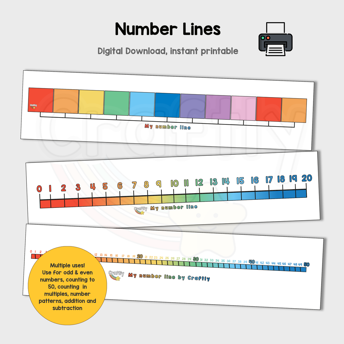 Number Lines to 10, 20 and 50