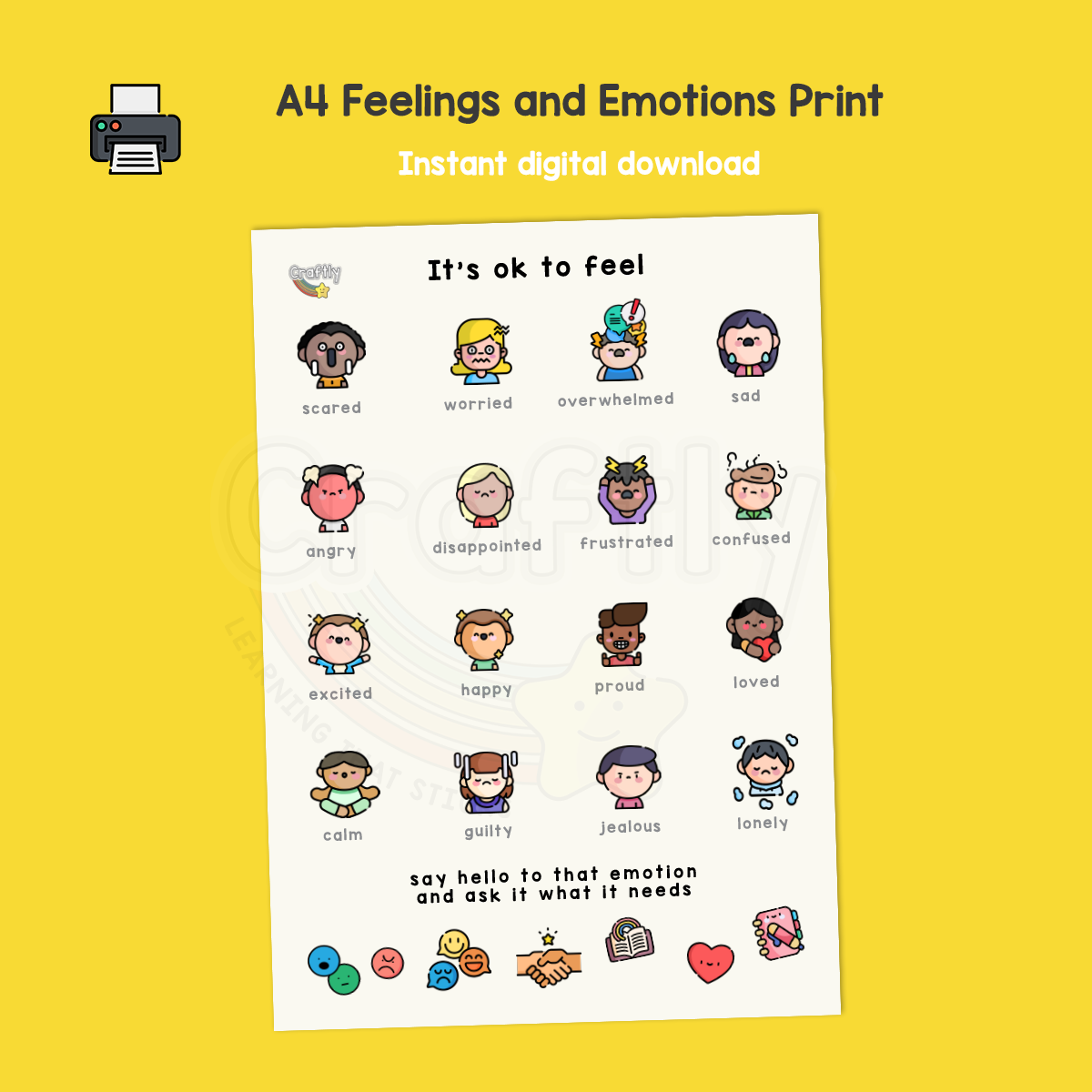 It's OK to Feel Emotions Print Digital Download