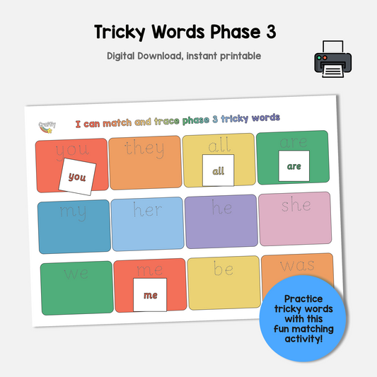 Tricky Words Phase 3 Matching