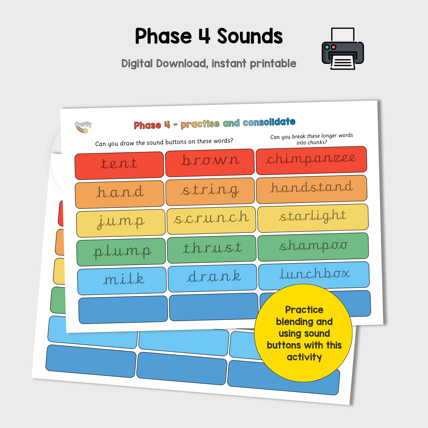 Phonics Phase 4 Consolidating Activity