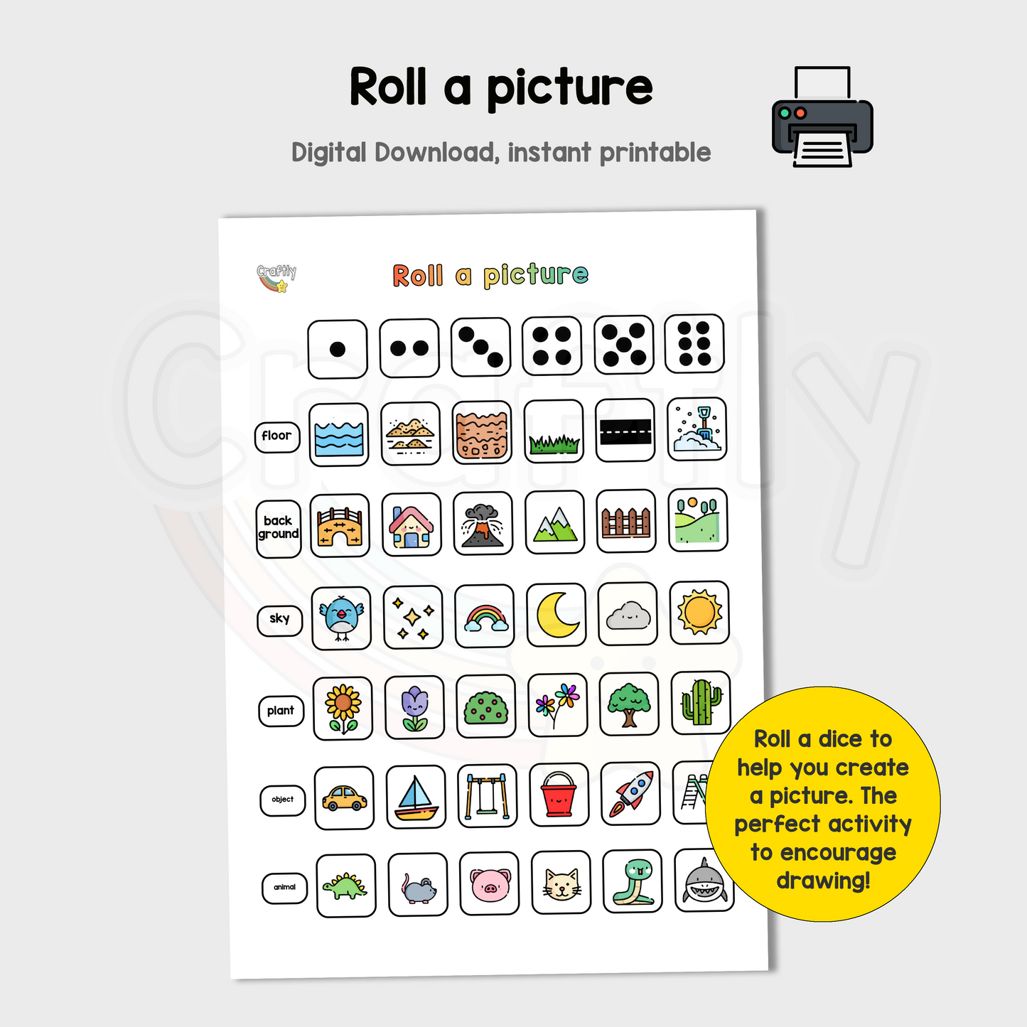 Roll a Picture Drawing Activity