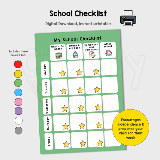 School Routine Tick List