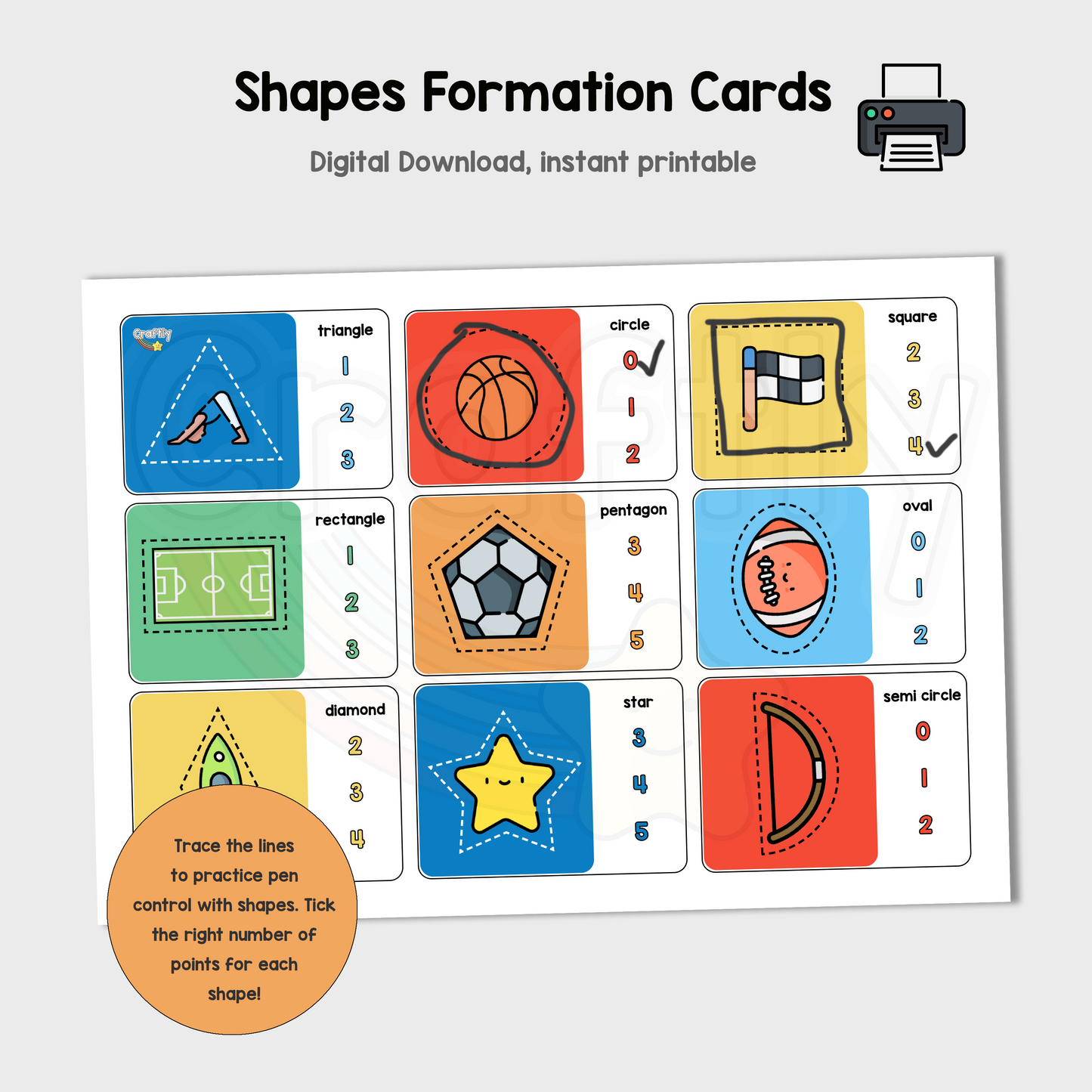 Shape Formation Cards (Sports Theme)