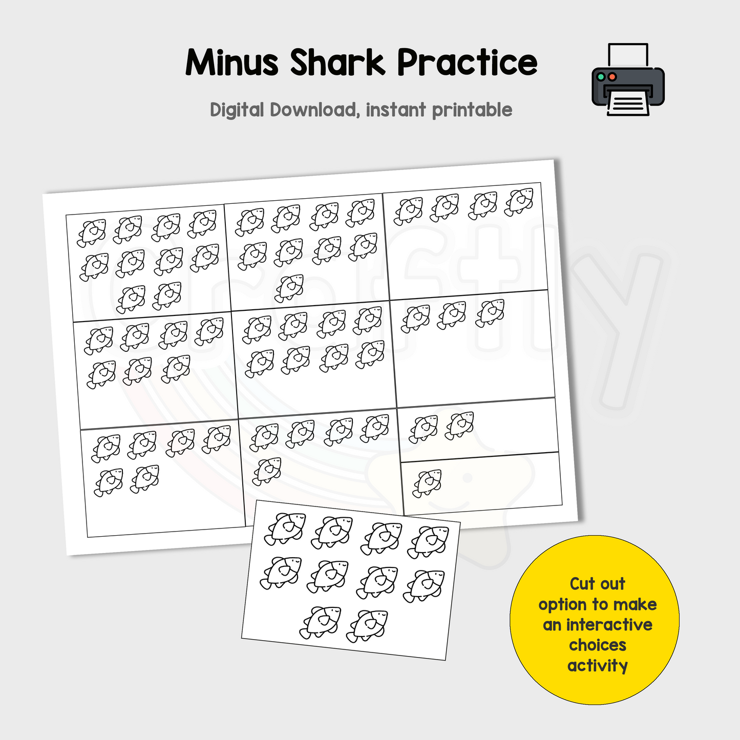 Subtracting Numbers upto 10 Shark (S)
