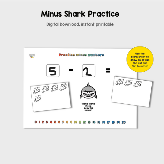 Subtracting Activity with Shark Chomps