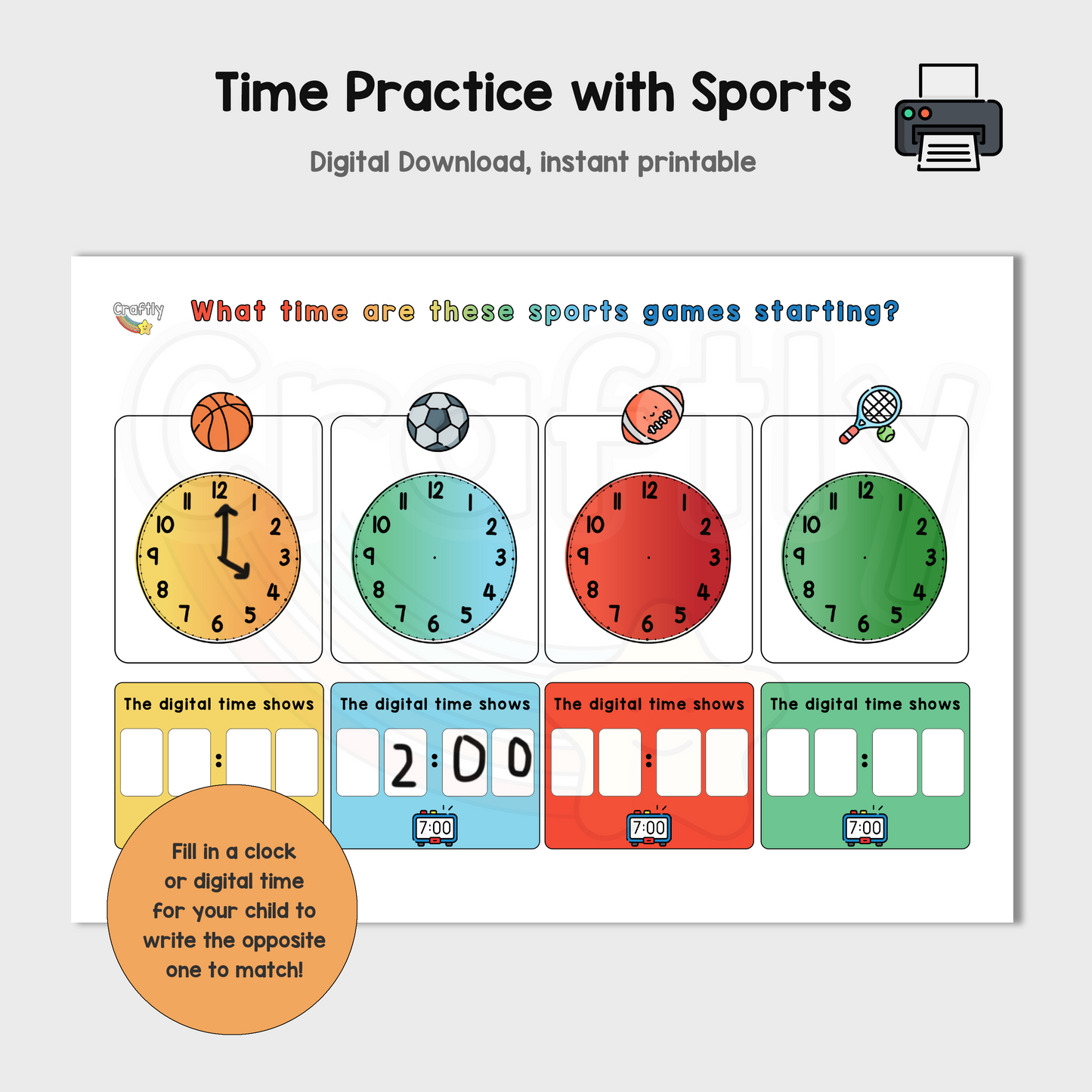 Time Practice with Sports Activity (S)