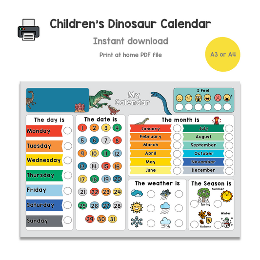 Children's Dinosaur Calendar