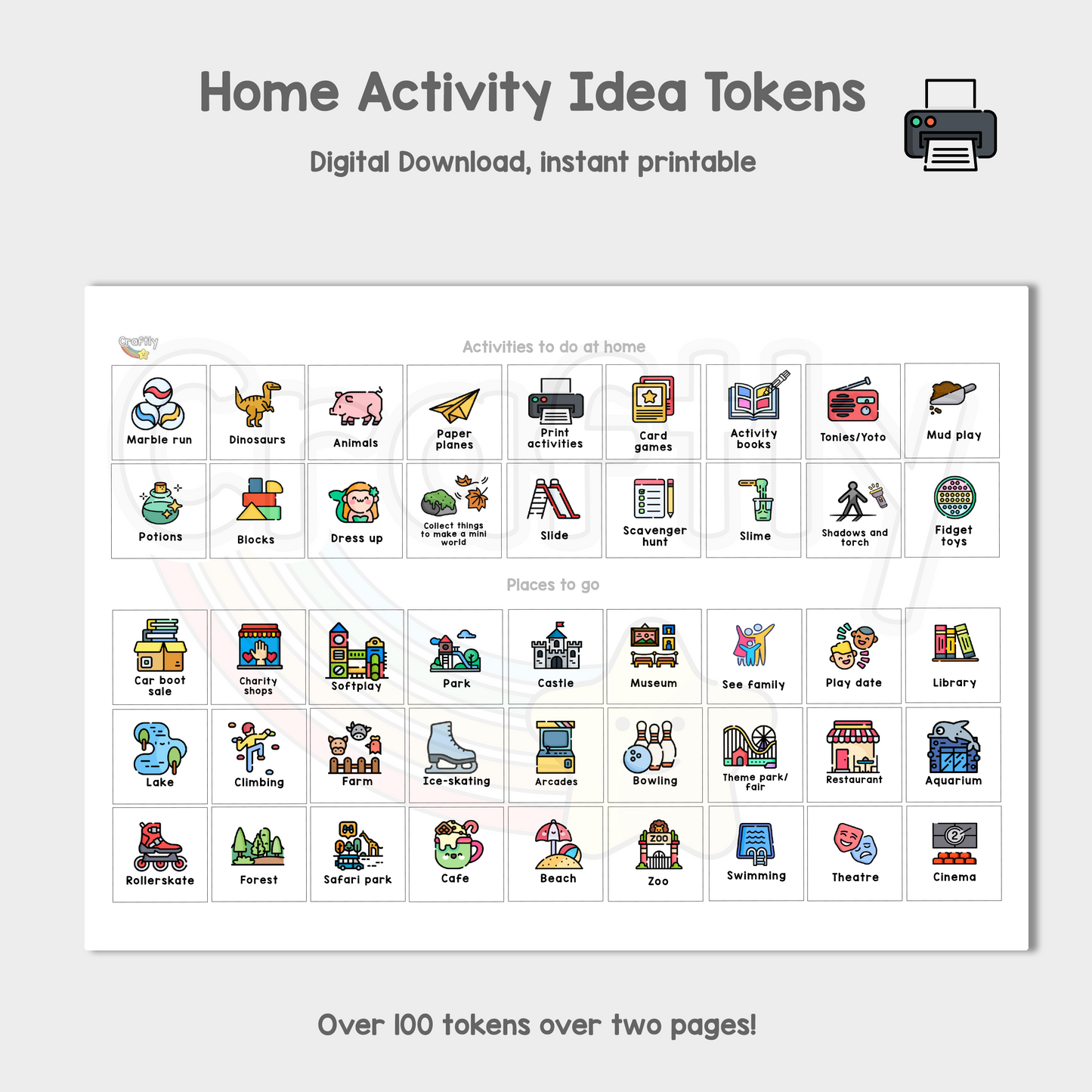 Home Activity Picture Tokens
