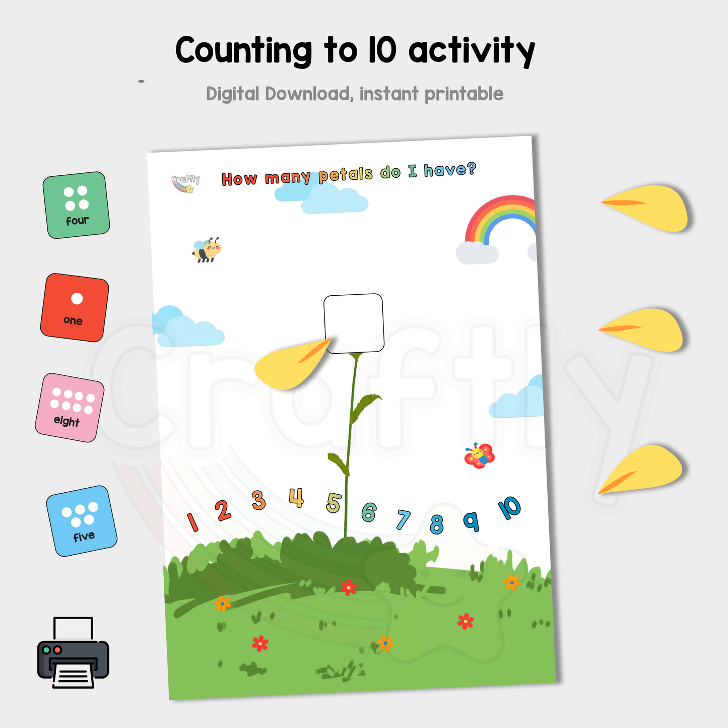 Counting to 10 Petals Activity