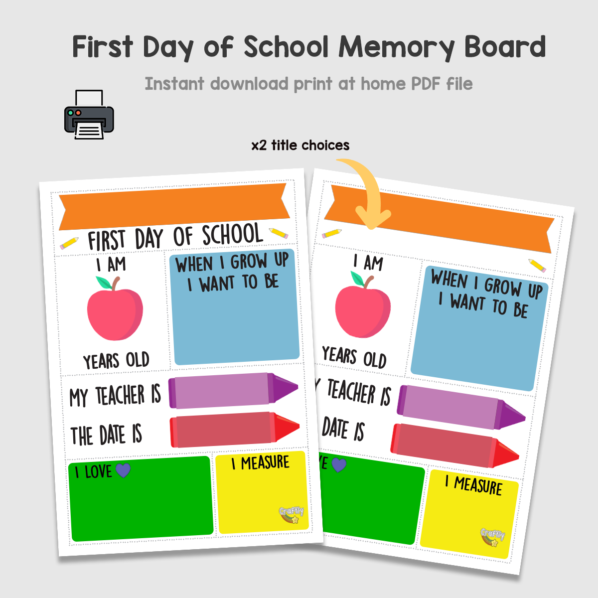 School Memory Photo Board (Rainbow)