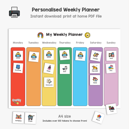 Rainbow Children's Weekly Planner